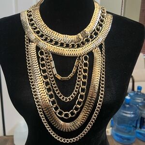 Cleopatra style costume layered necklace